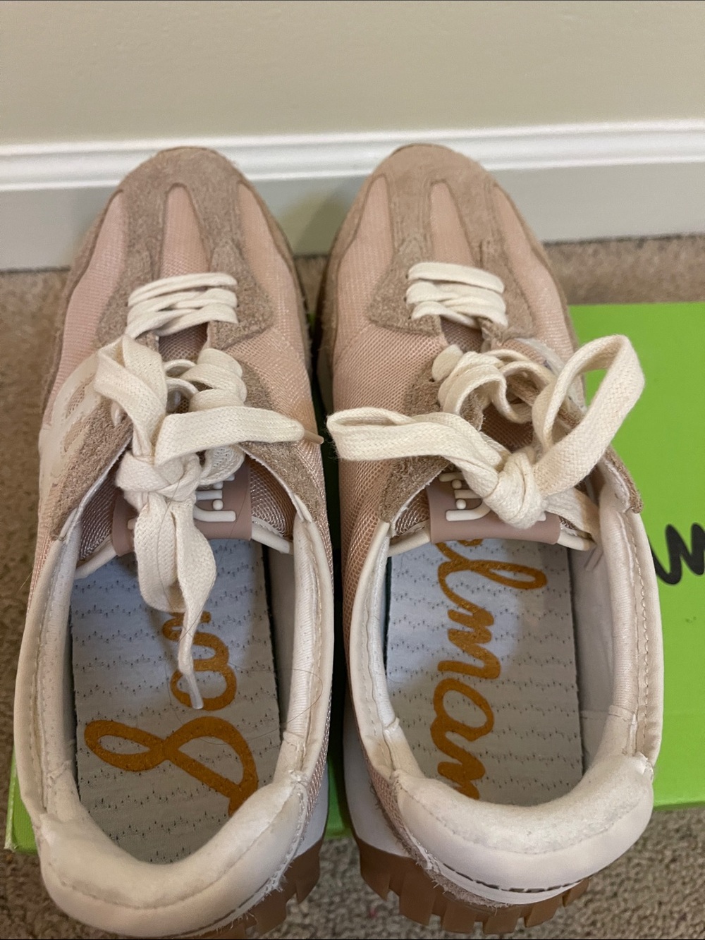 Sam Edelman Beige & Taupe Suede Mesh Sneakers Langley3 size 9 - Picture 7 of 10